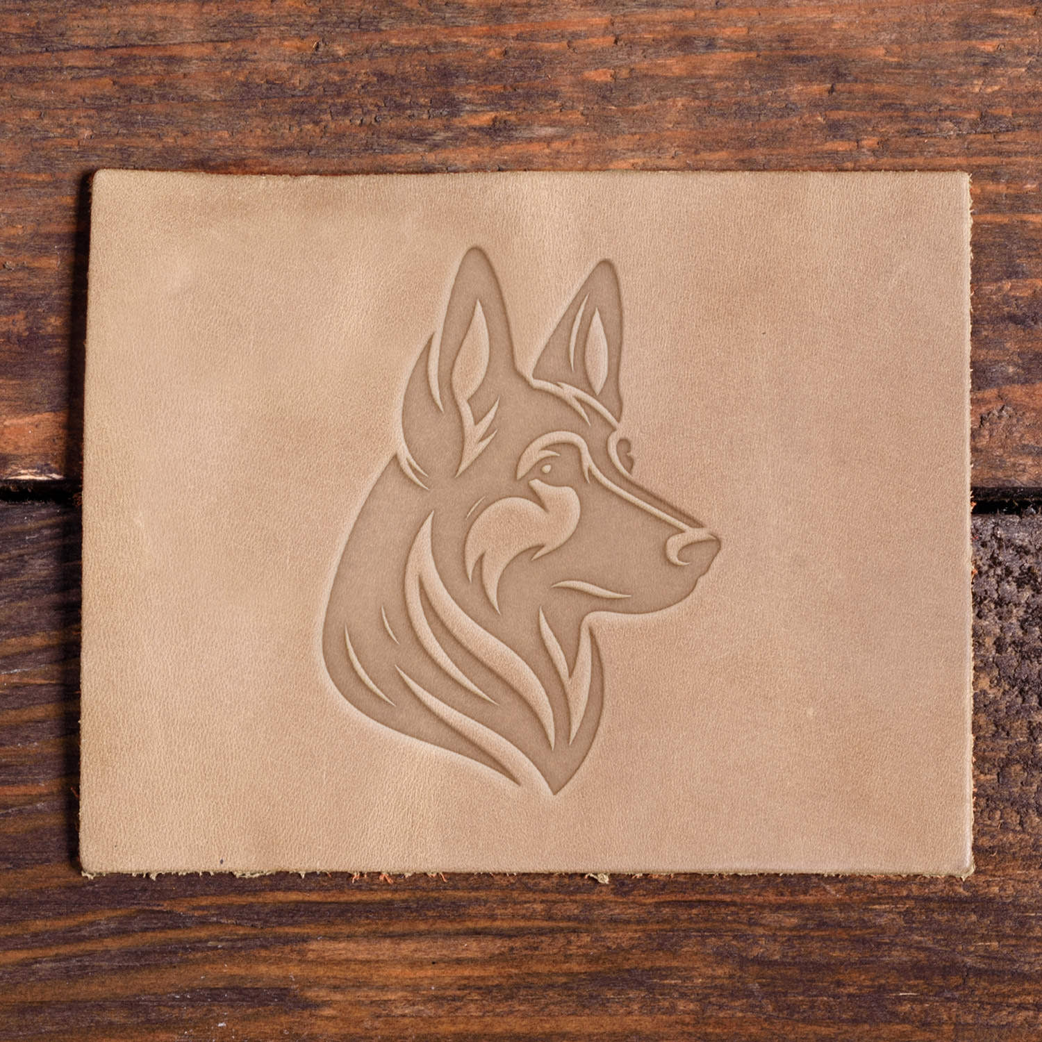 German Shepherd Dog Head Delrin Leather Stamp