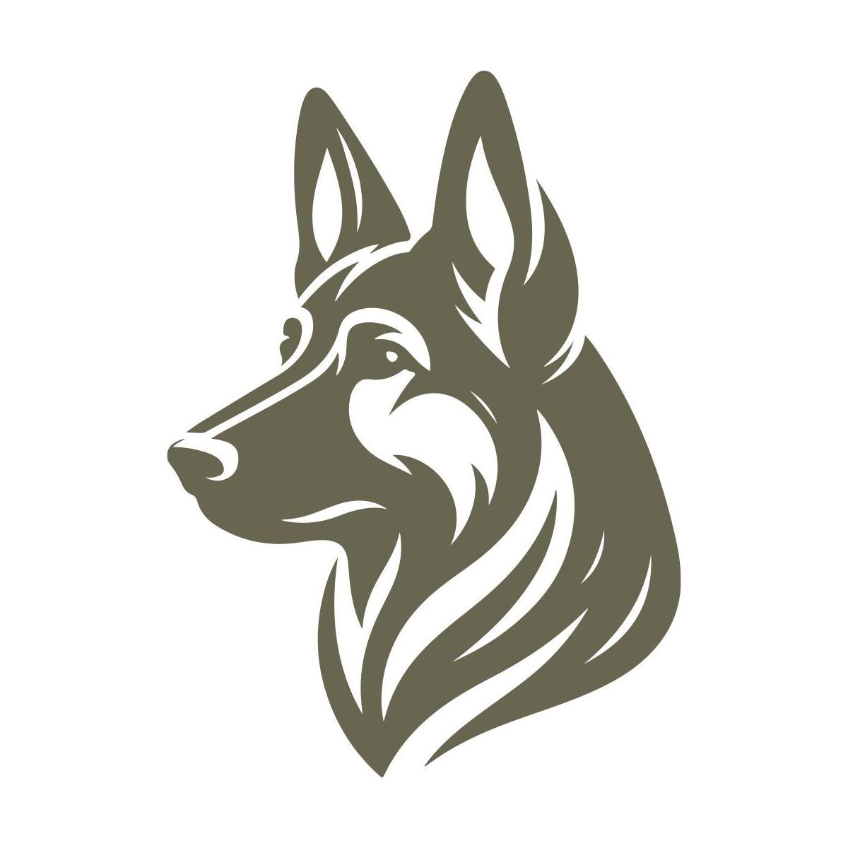 German Shepherd Dog Head Delrin Leather Stamp