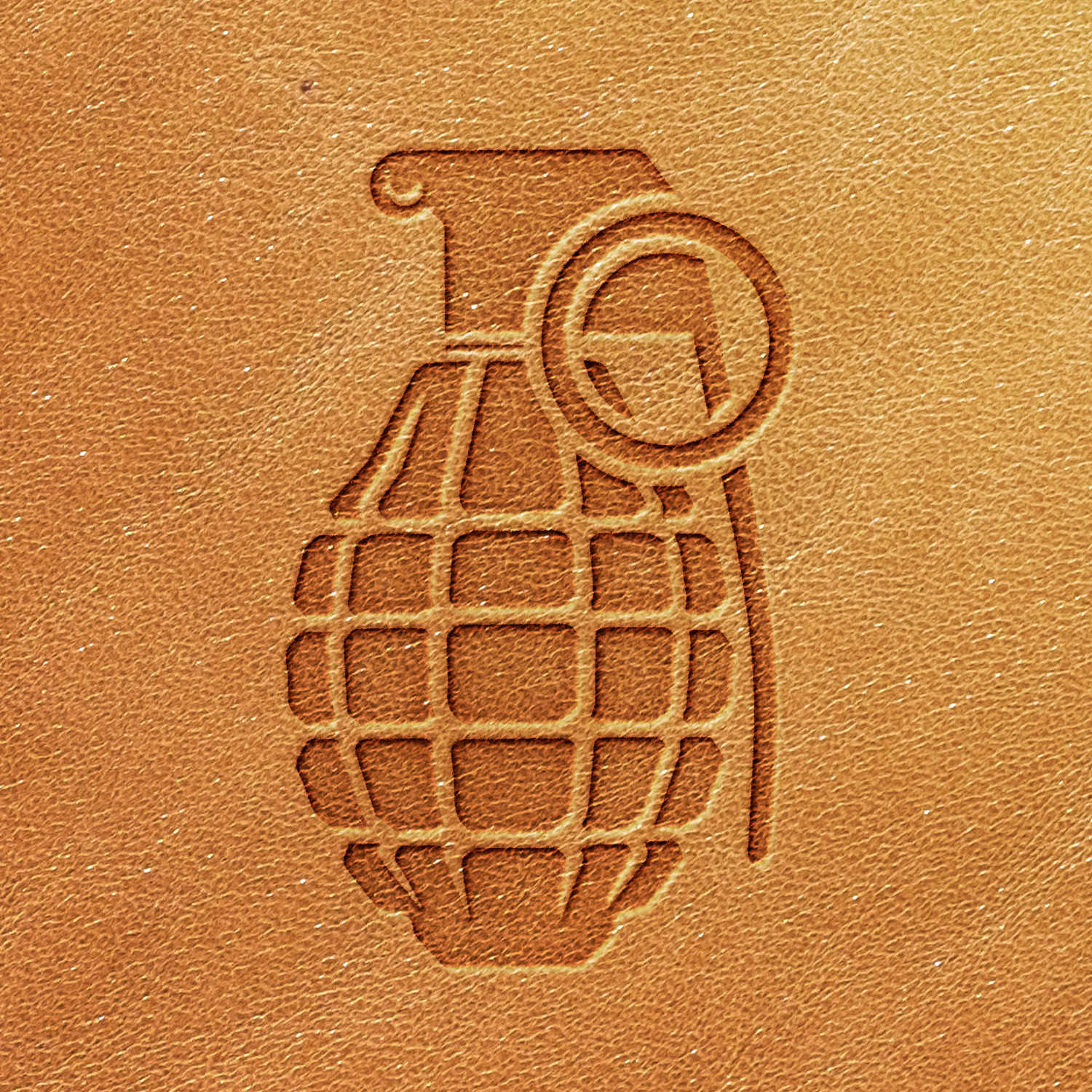 Grenade Delrin Leather Stamp