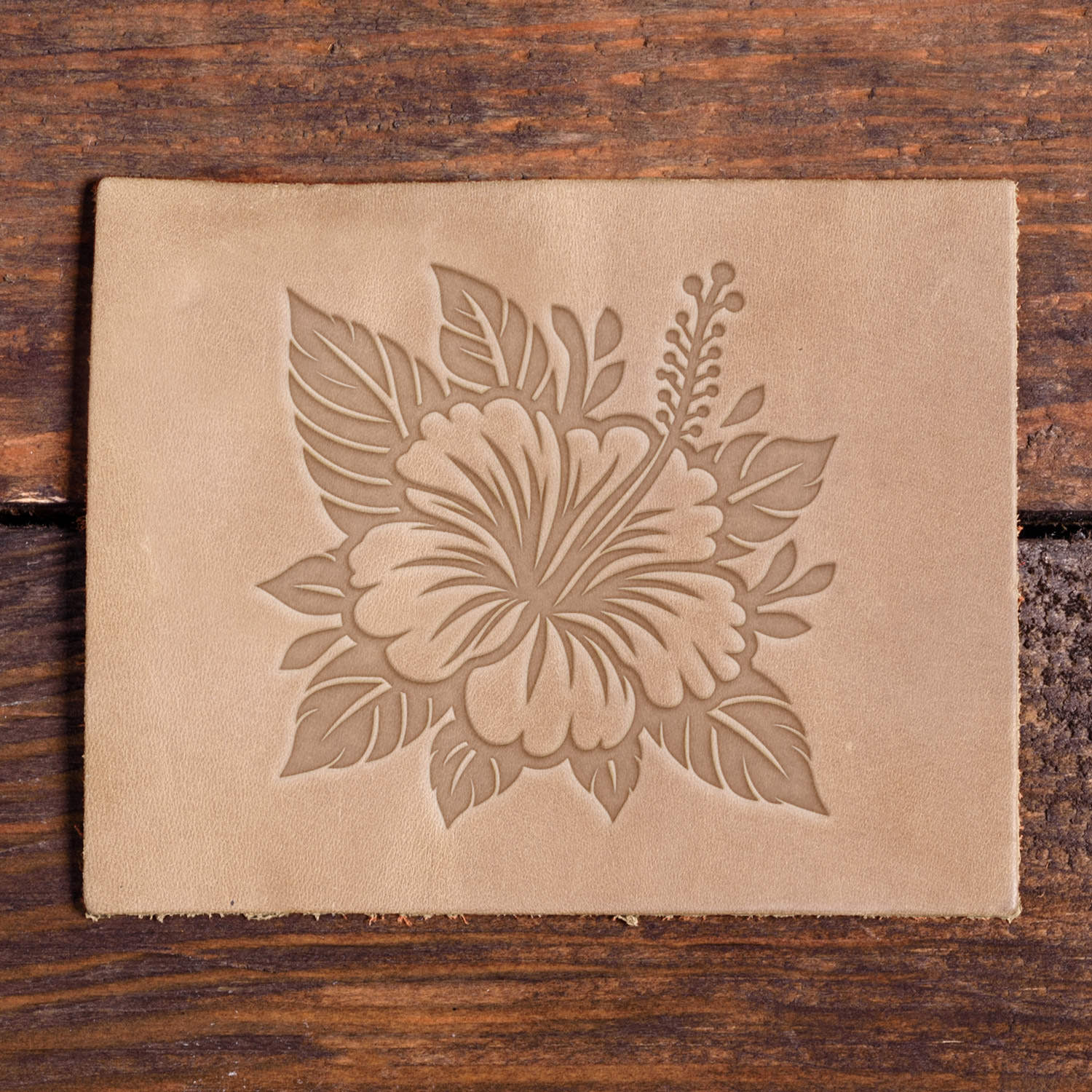 Hibiscus Delrin Leather Stamp