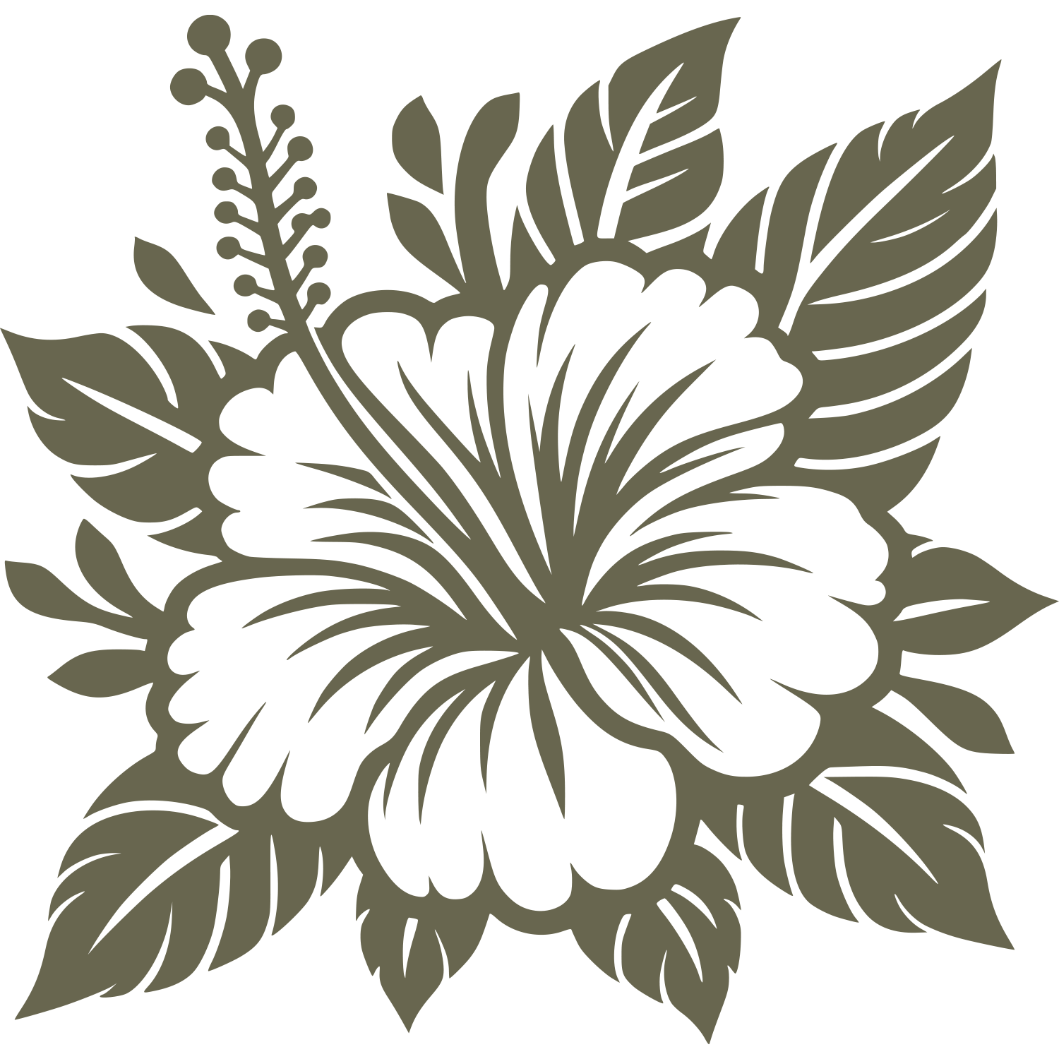 Hibiscus Delrin Leather Stamp