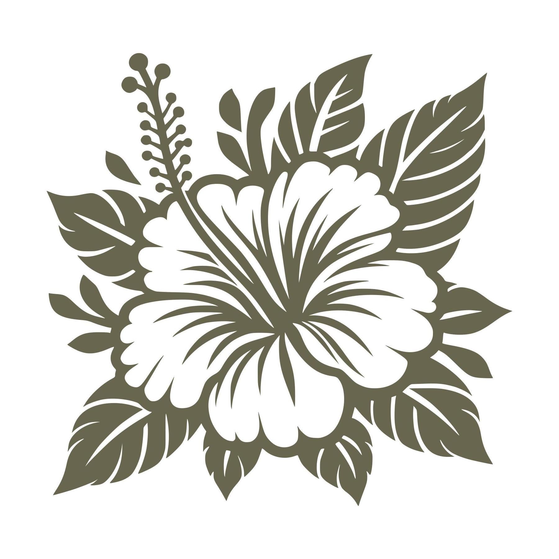 Hibiscus Delrin Leather Stamp