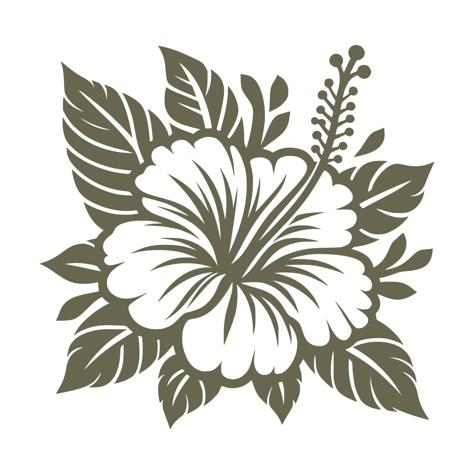 Hibiscus Delrin Leather Stamp