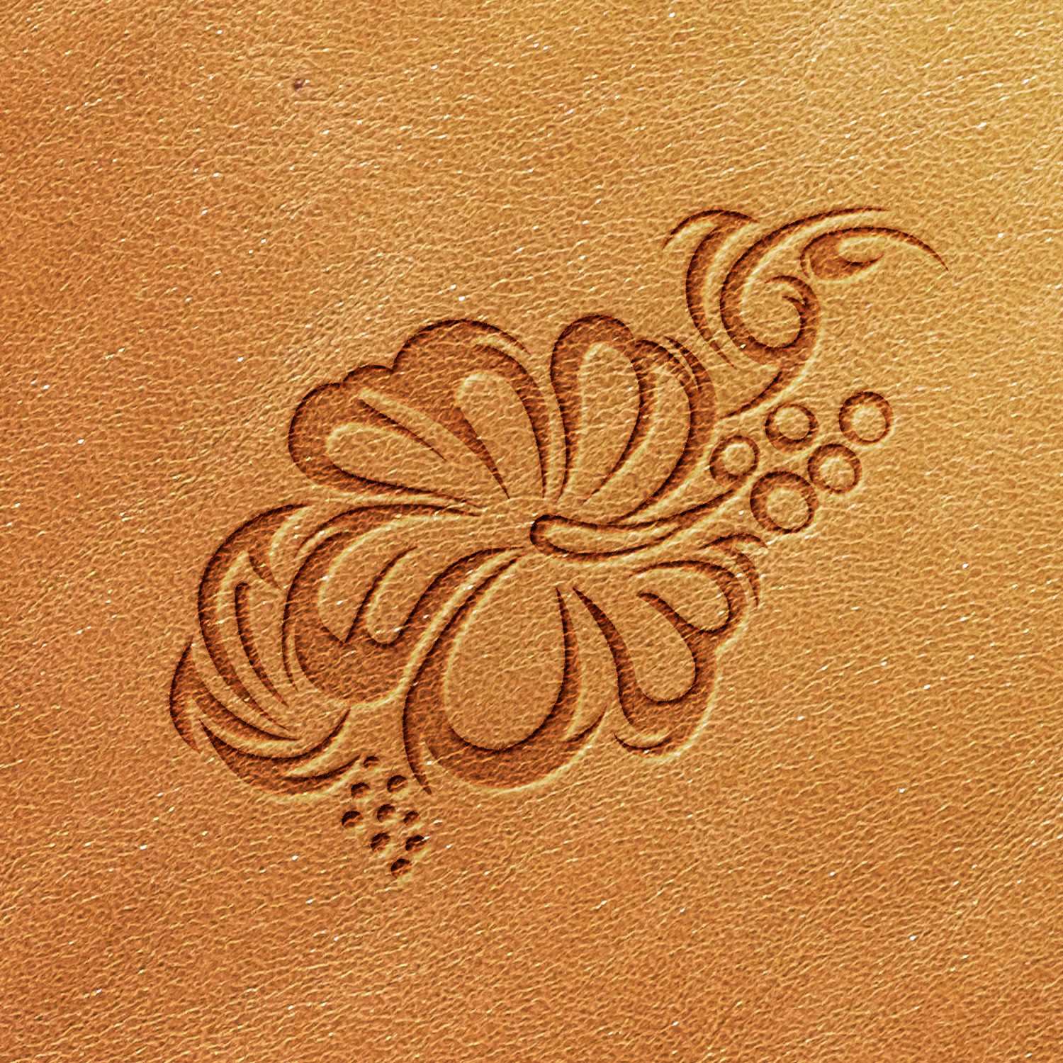 Hibiscus Delrin Leather Stamp