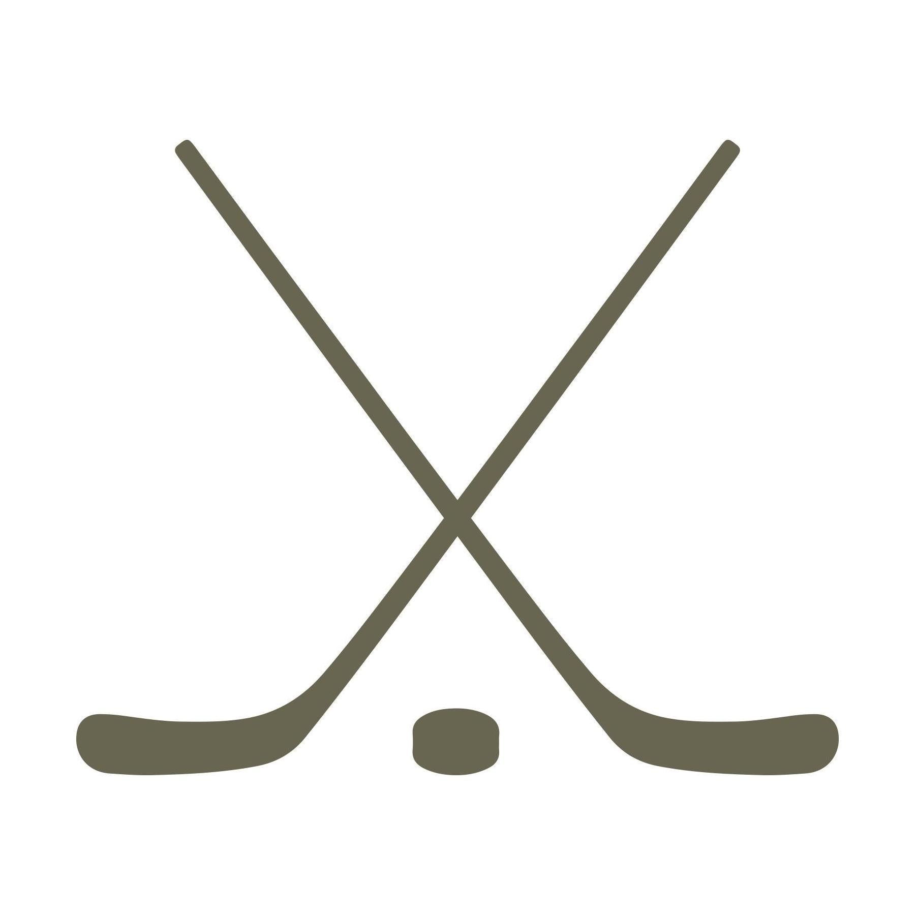 Hockey Sticks and Puck Delrin Leather Stamp