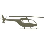 Modern civilian helicopter silhouette with sleek lines and detailed cockpit window—crafted with a Delrin leather stamp for aviation-inspired leathercraft or personalized pilot gear.