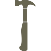 Simple and bold claw hammer design, featuring a sturdy handle and curved claw for nail removal. A versatile symbol of craftsmanship and woodworking.