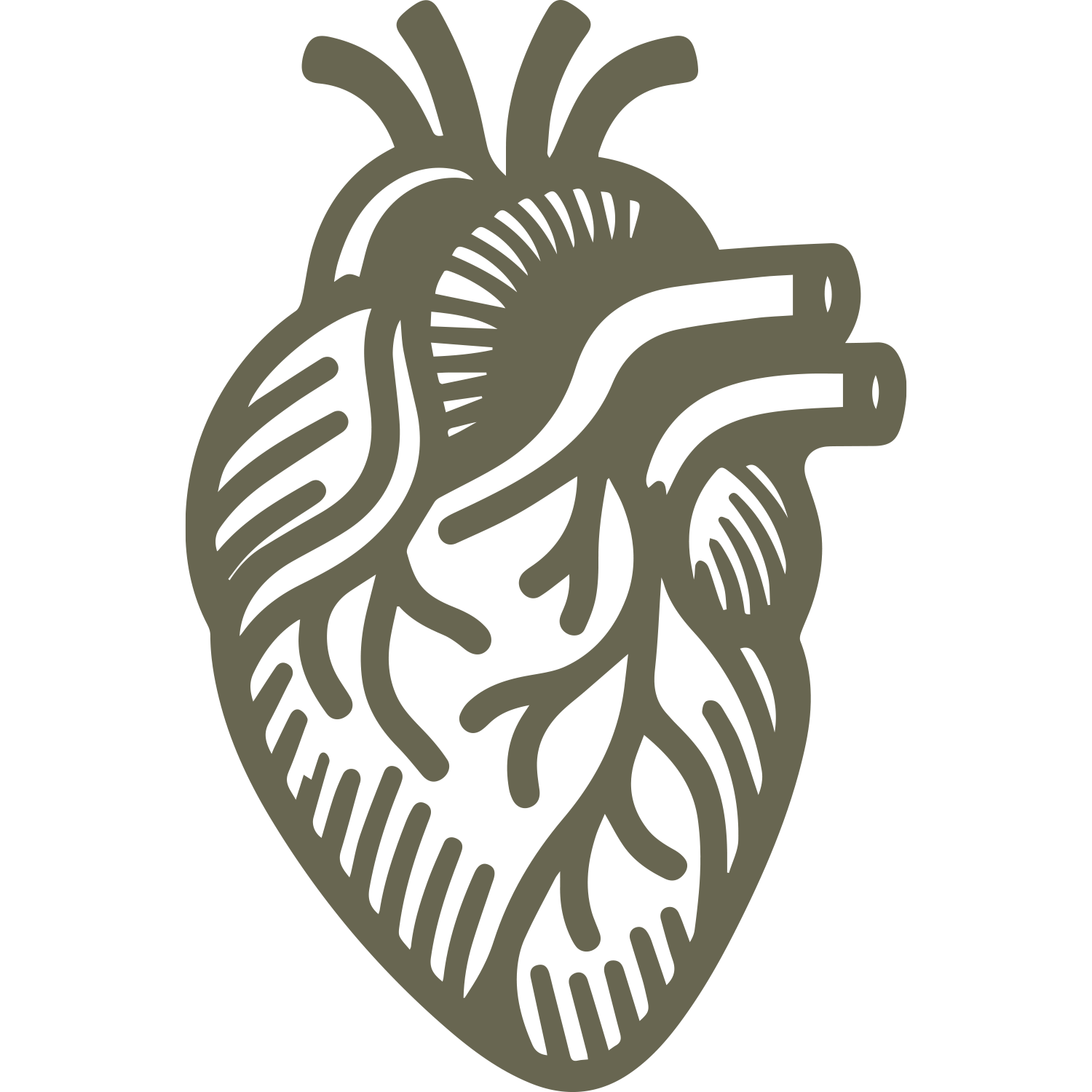 Human Heart Delrin Leather Stamp