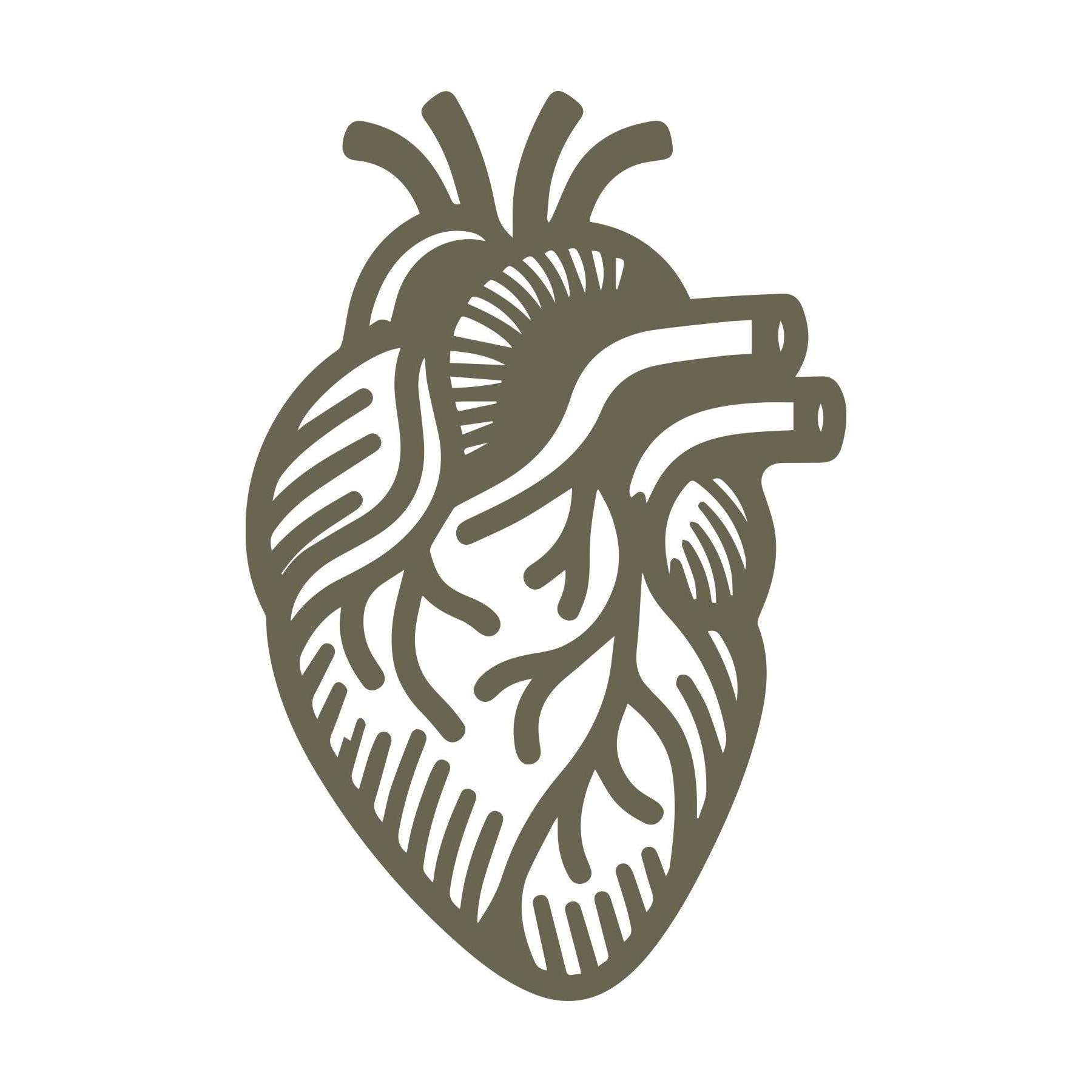 Human Heart Delrin Leather Stamp
