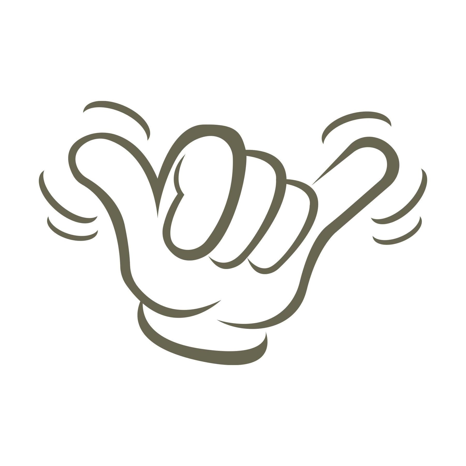Hang Loose Hand Gesture Delrin Leather Stamp