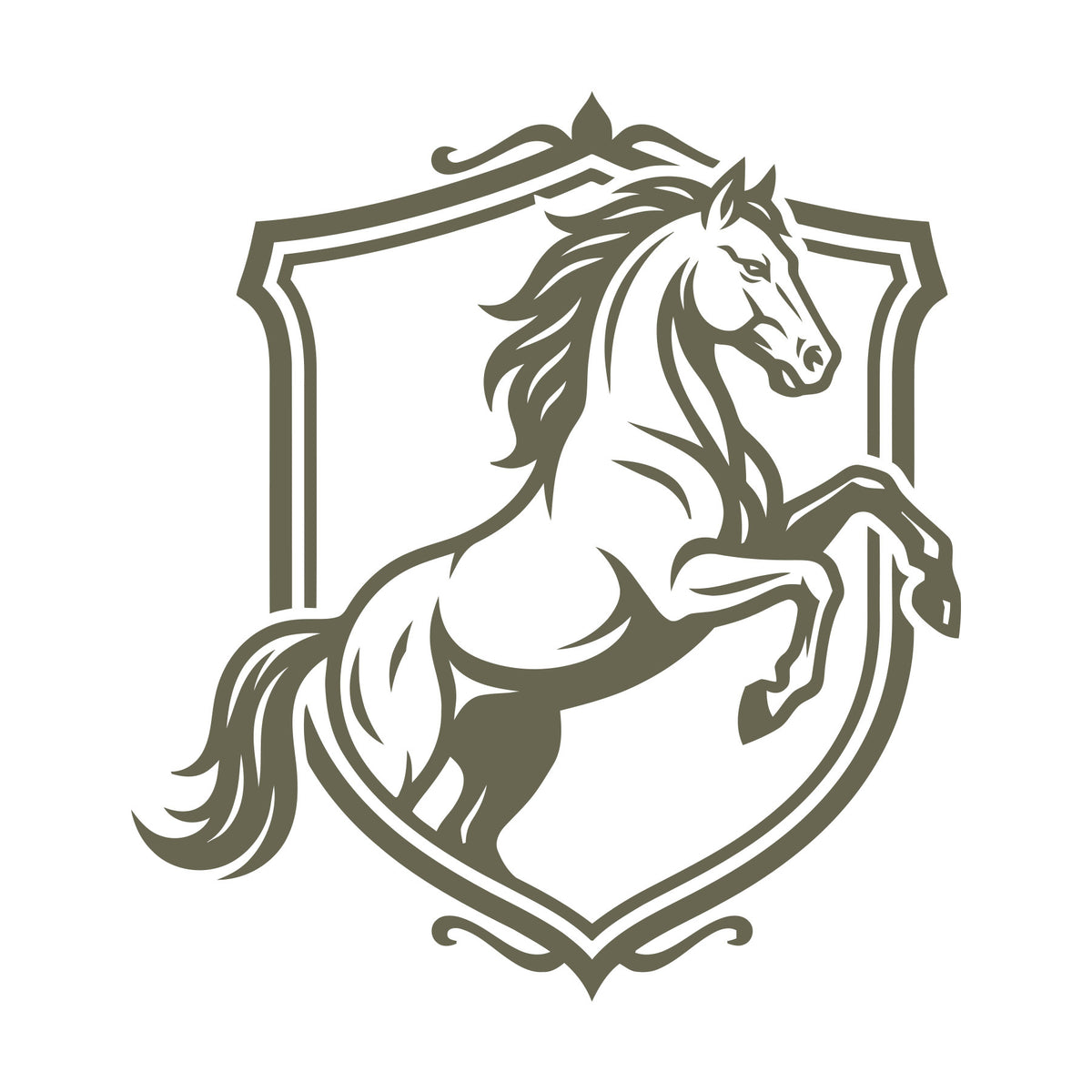 Horse in Shield Delrin Leather Stamp
