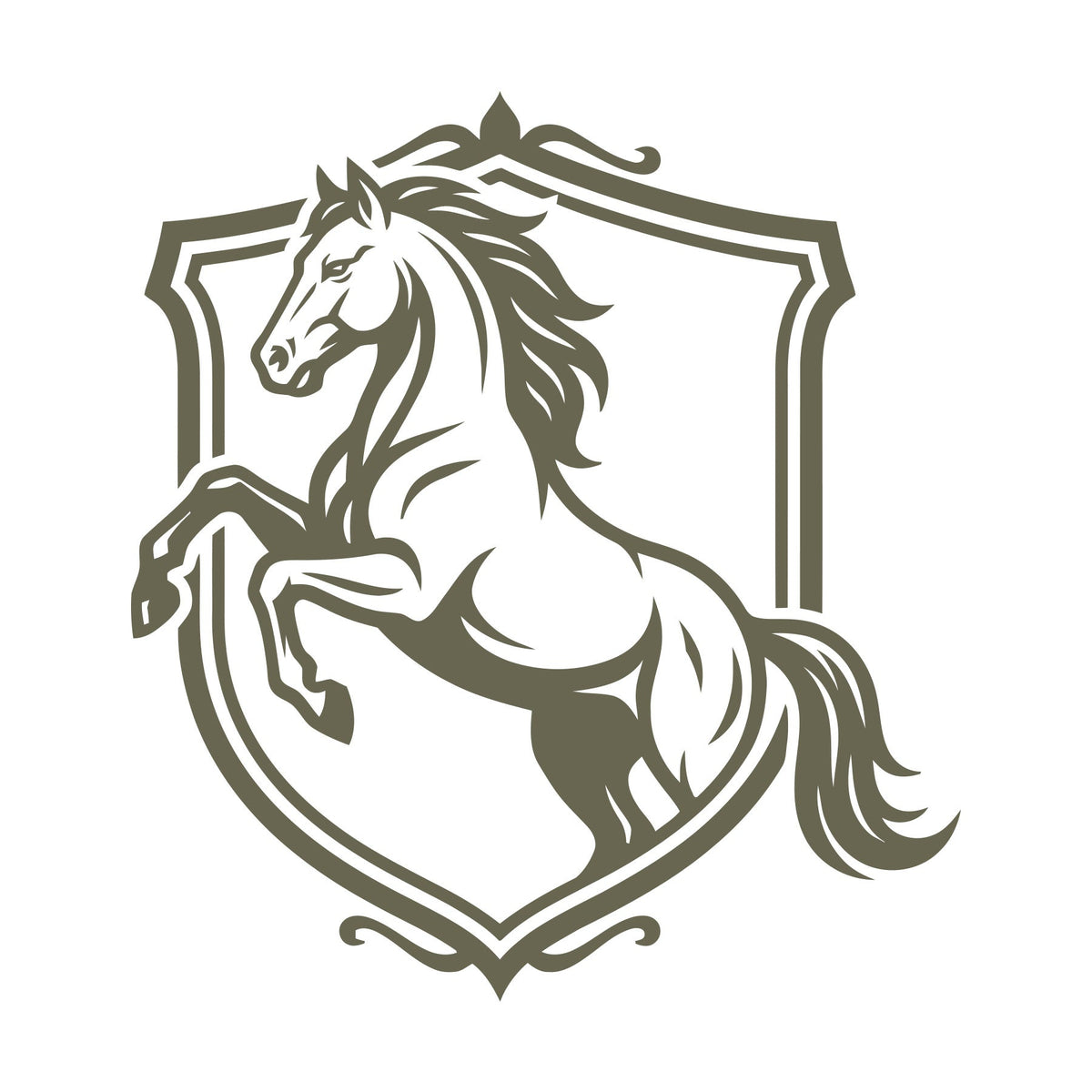 Horse in Shield Delrin Leather Stamp