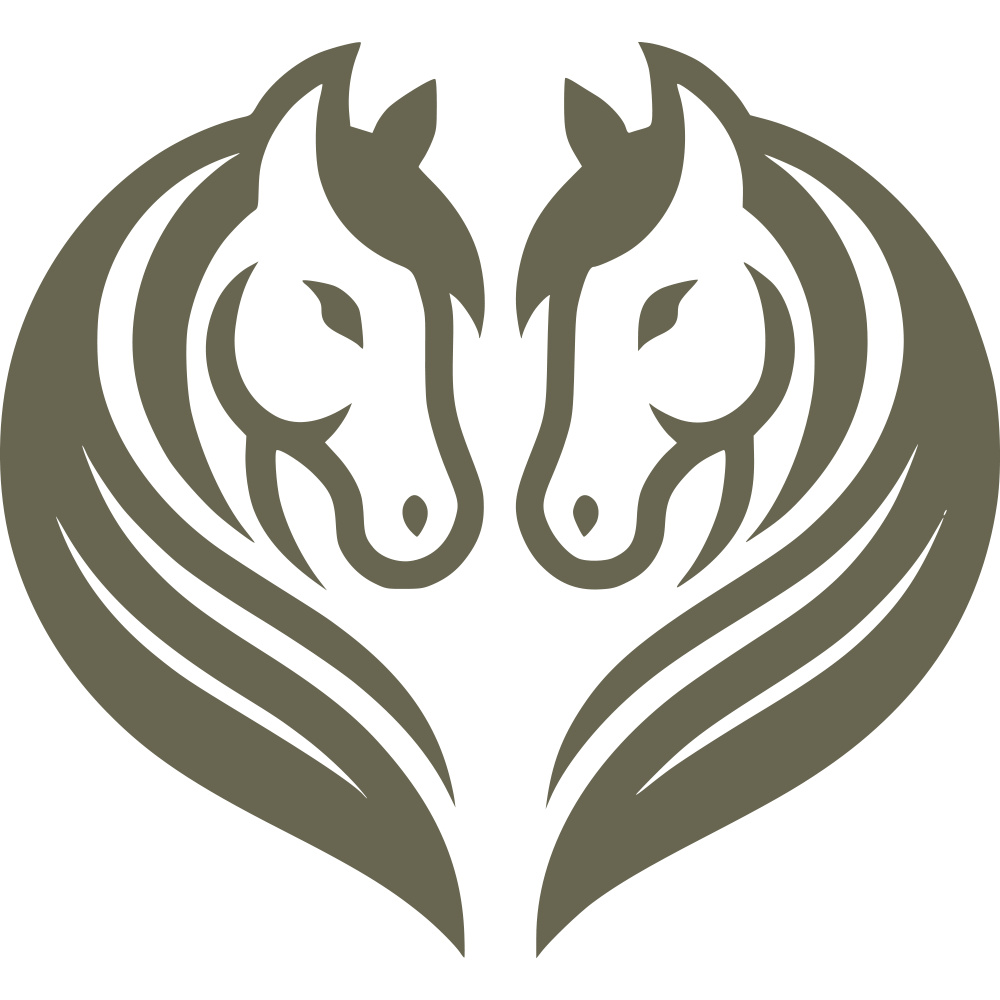 Twin Horses Heart Delrin Leather Stamp