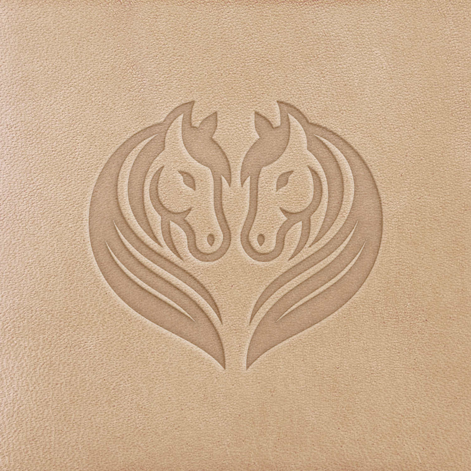 Twin Horses Heart Delrin Leather Stamp