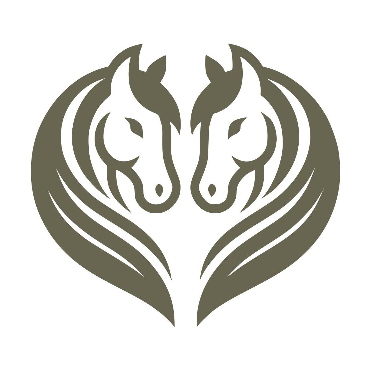 Twin Horses Heart Delrin Leather Stamp