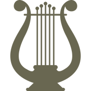 Elegant lyre design featuring symmetrical curves and multiple strings in a clean, minimalist silhouette.