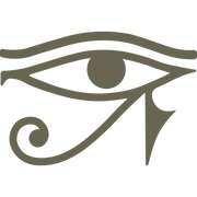 Ancient Eye of Horus design cut from a Delrin leather stamp—featuring bold lines, curved accents, and iconic Egyptian symbolism for detailed leather tooling.