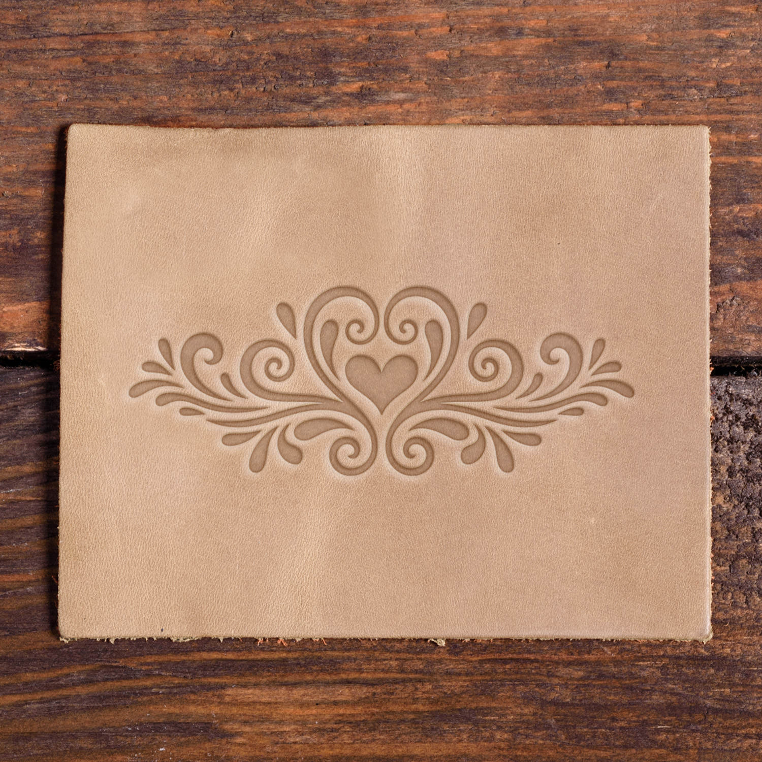 Heart Flourish Delrin Leather Stamp