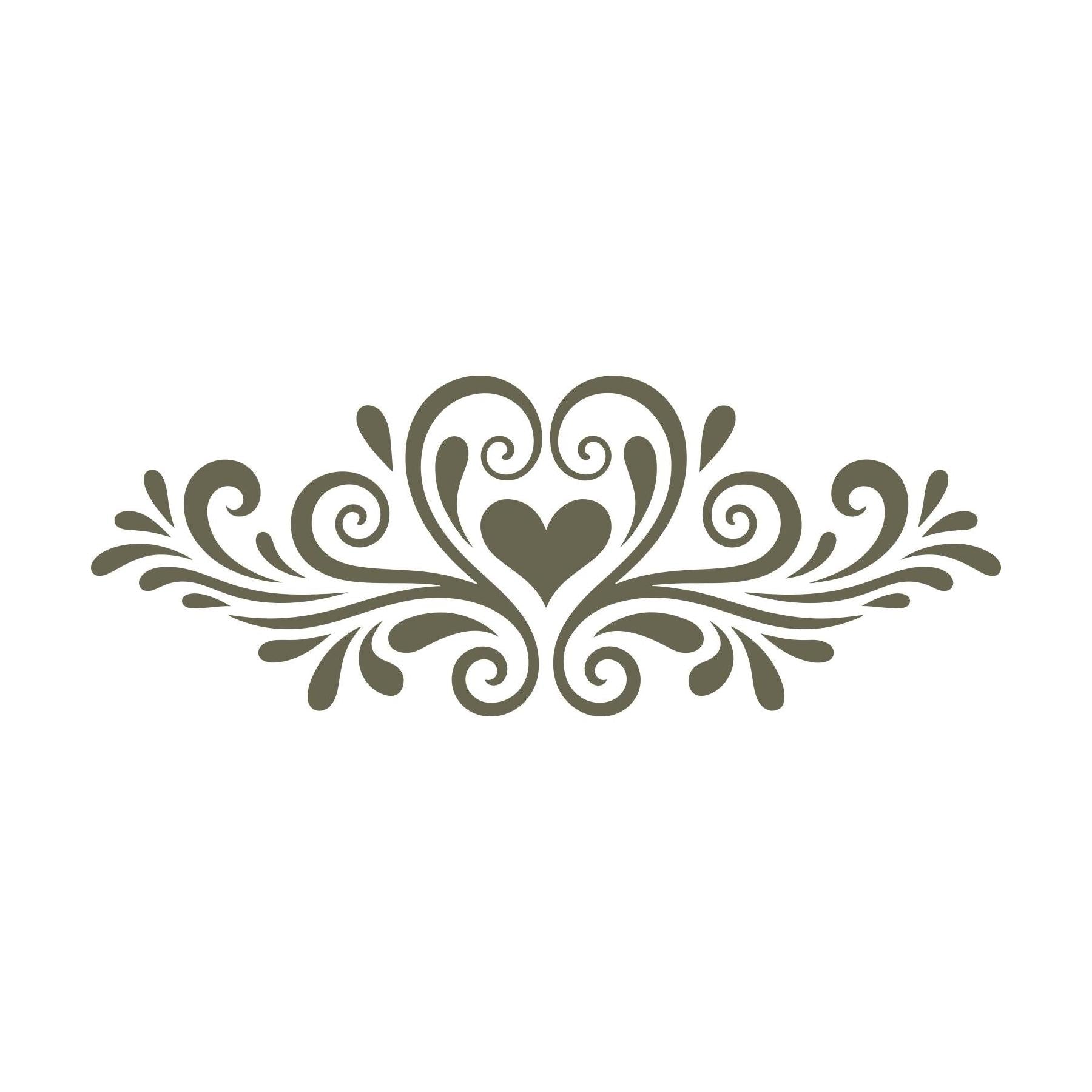 Heart Flourish Delrin Leather Stamp