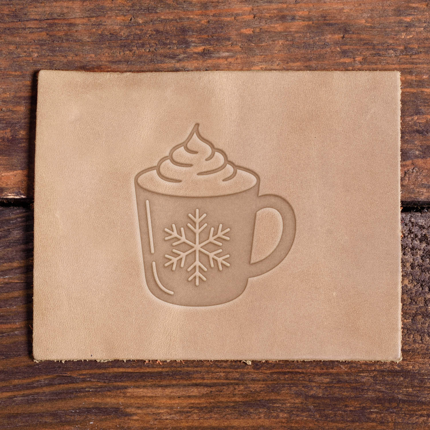 Mug of Hot Chocolate Delrin Leather Stamp