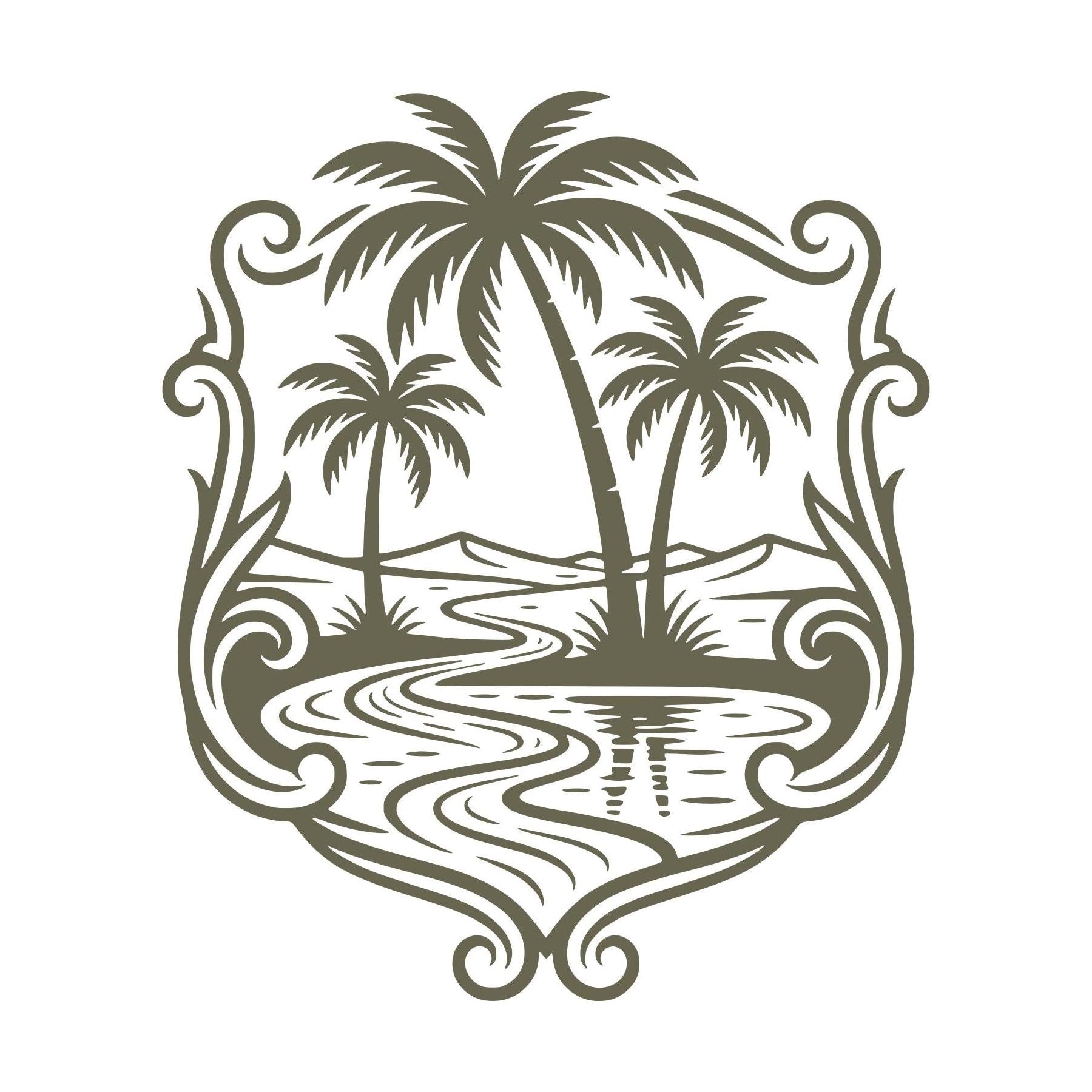 Tropical Island Delrin Leather Stamp