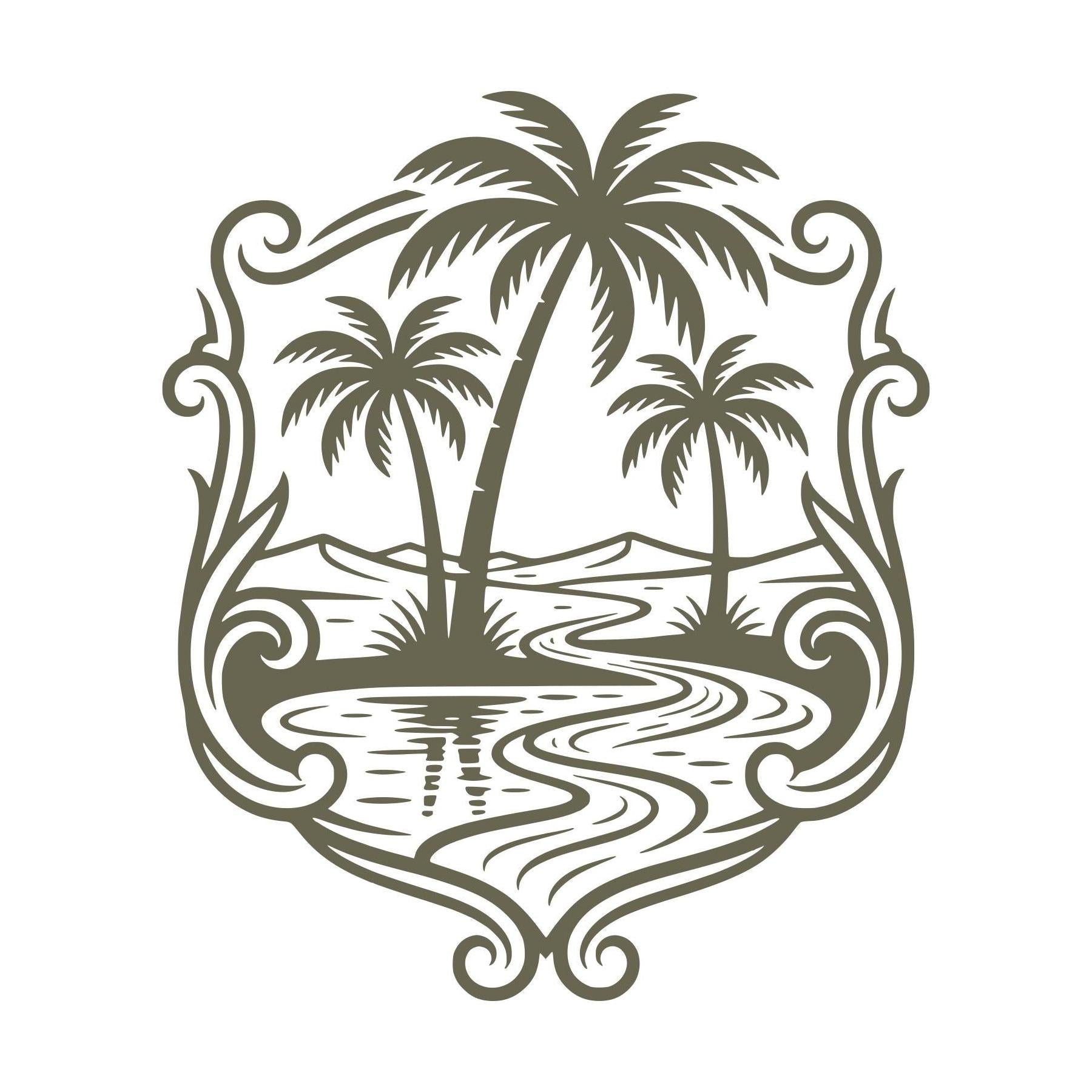 Tropical Island Delrin Leather Stamp