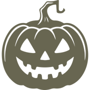 Delrin leather stamp design of a carved jack-o’-lantern with sharp eyes, a wide grin, and a curling stem—perfect for Halloween projects.