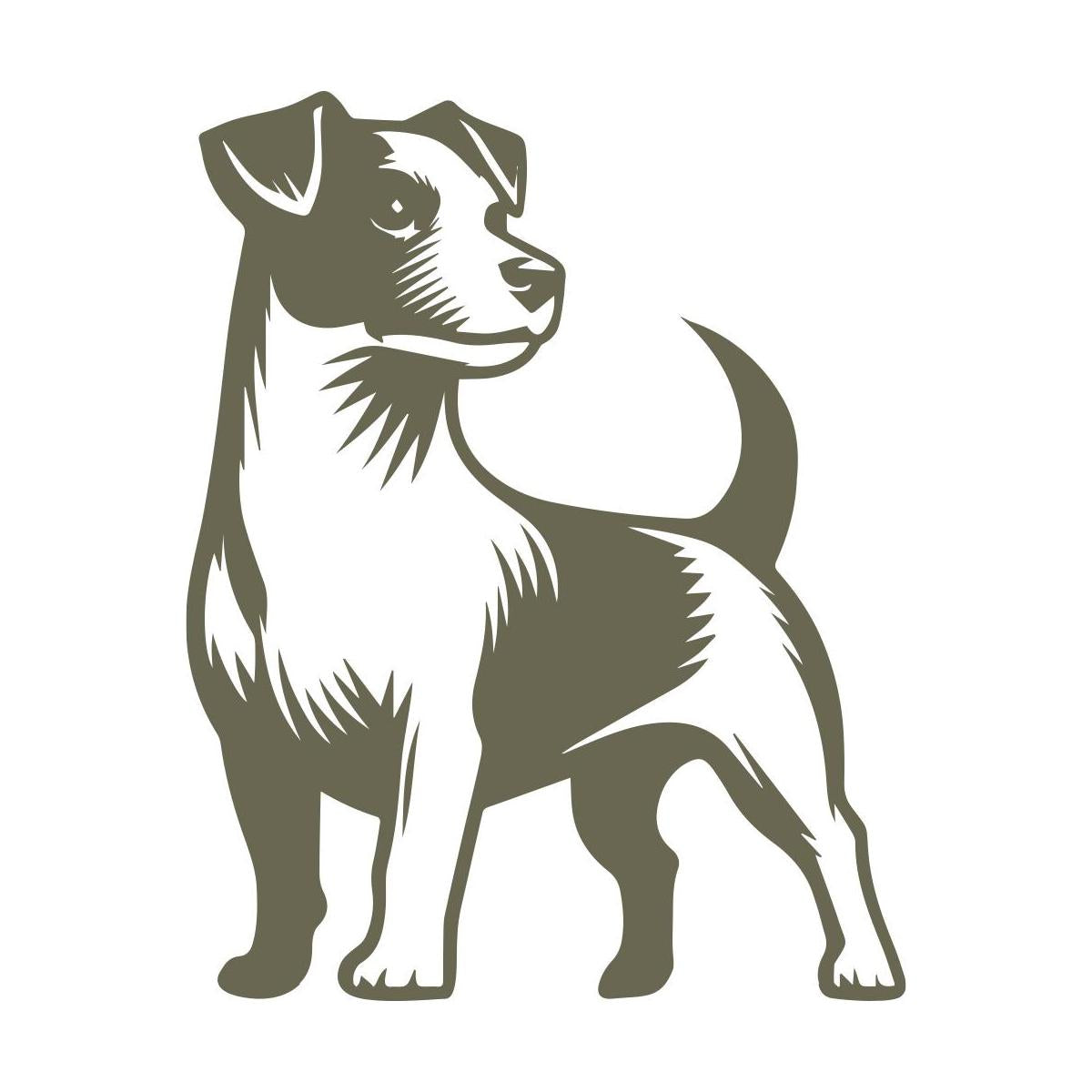 Detailed Jack Russell Terrier design, showcasing its signature alert stance and expressive facial features.