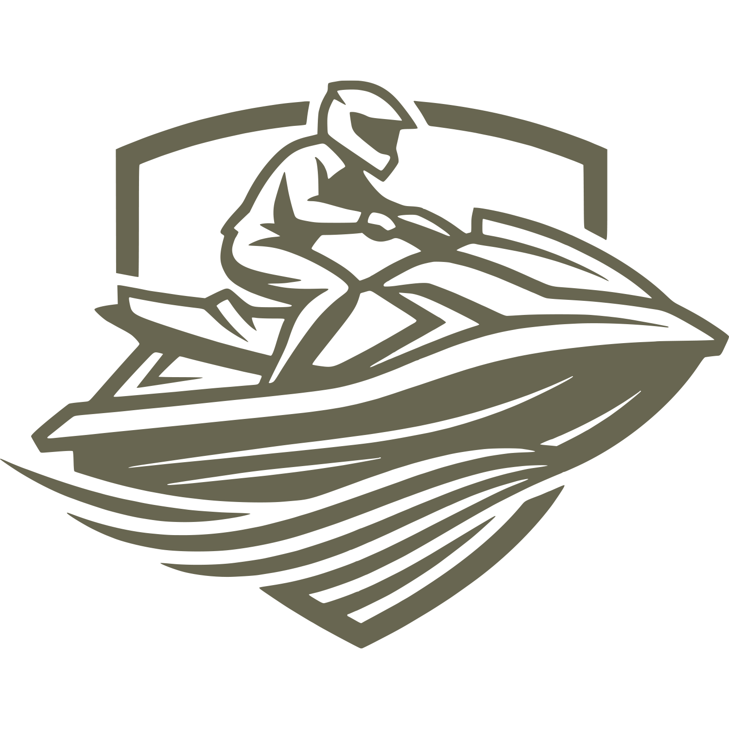 Jet Ski in Water Delrin Leather Stamp