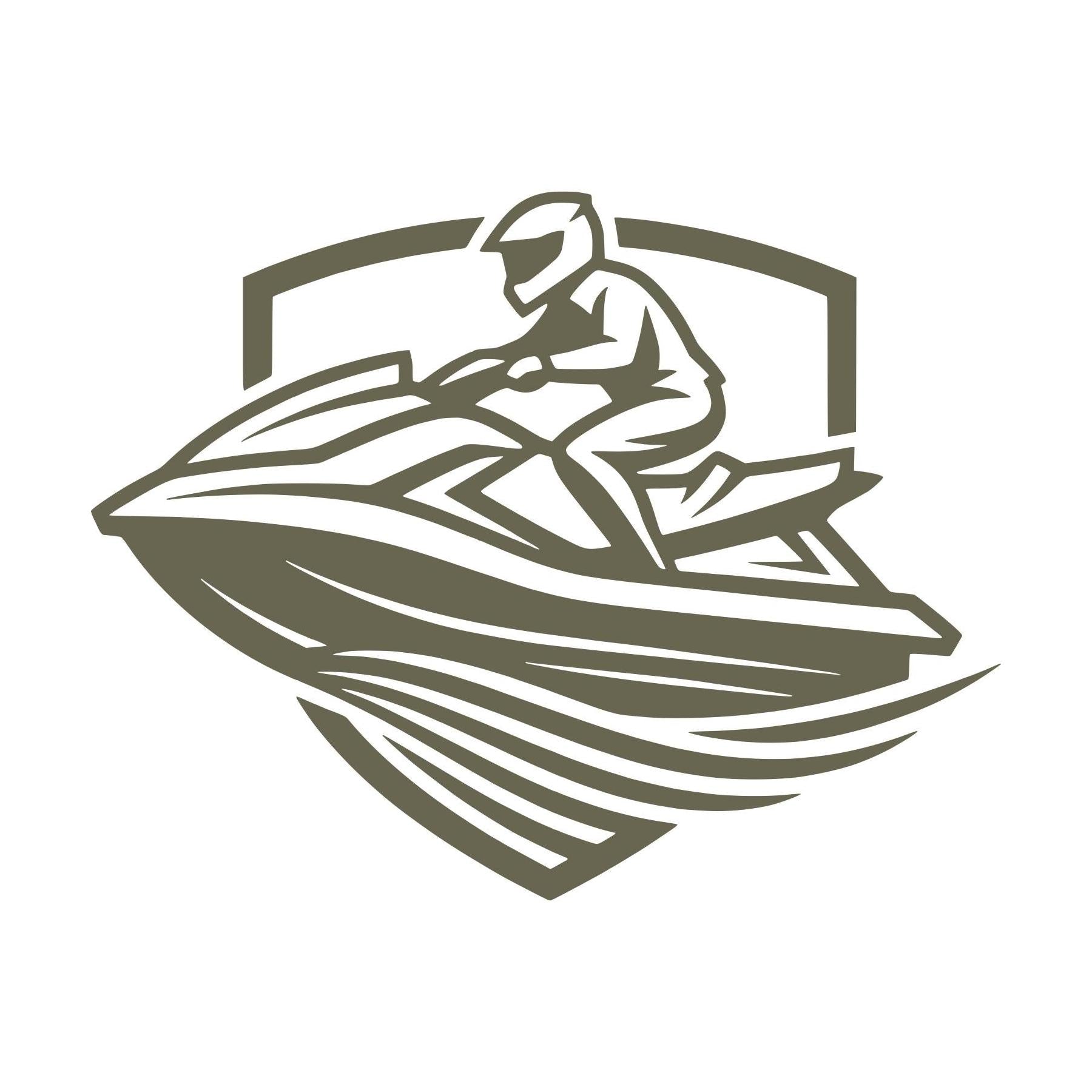 Jet Ski in Water Delrin Leather Stamp