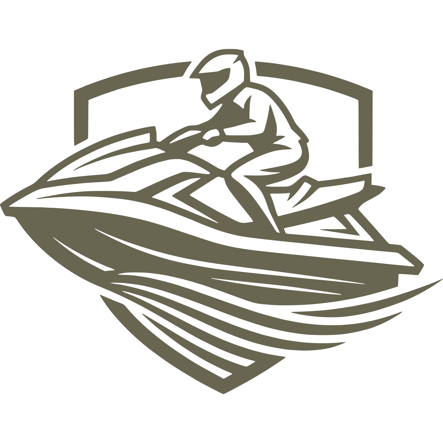 Jet Ski in Water Delrin Leather Stamp