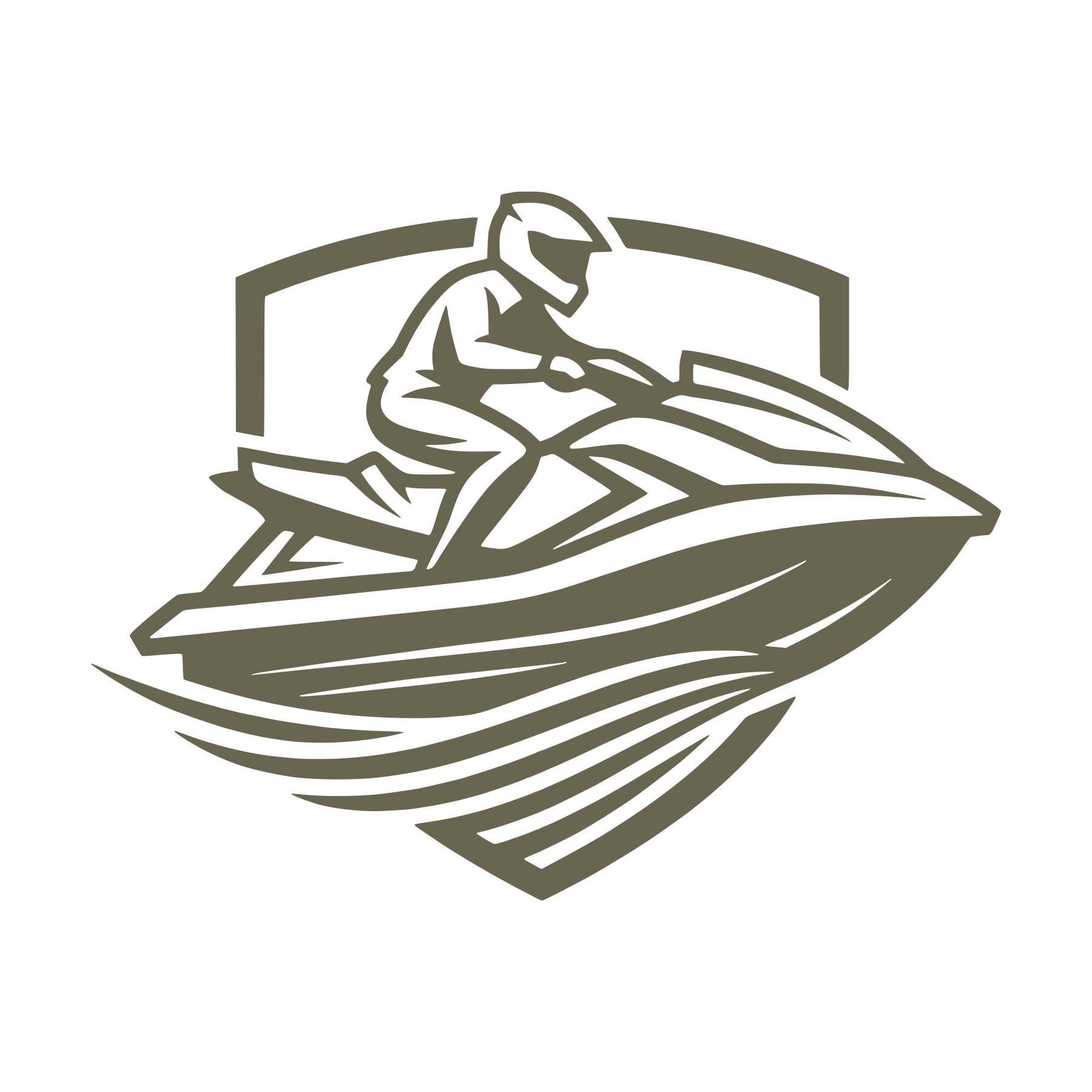 Jet Ski in Water Delrin Leather Stamp