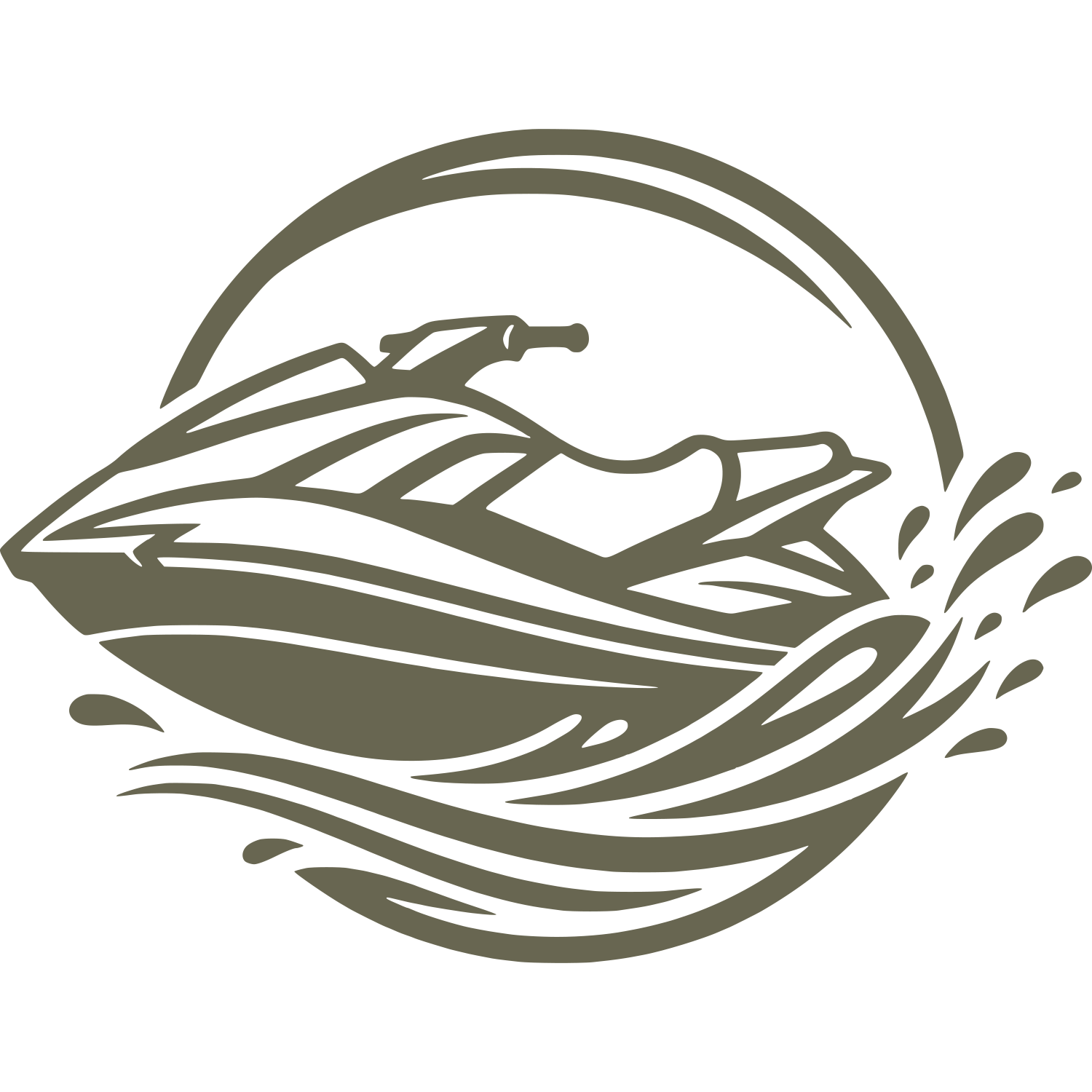 Jet Ski in Water Delrin Leather Stamp