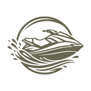 Jet Ski in Water Delrin Leather Stamp