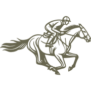Horse and jockey racing illustration designed for Delrin leather stamping.