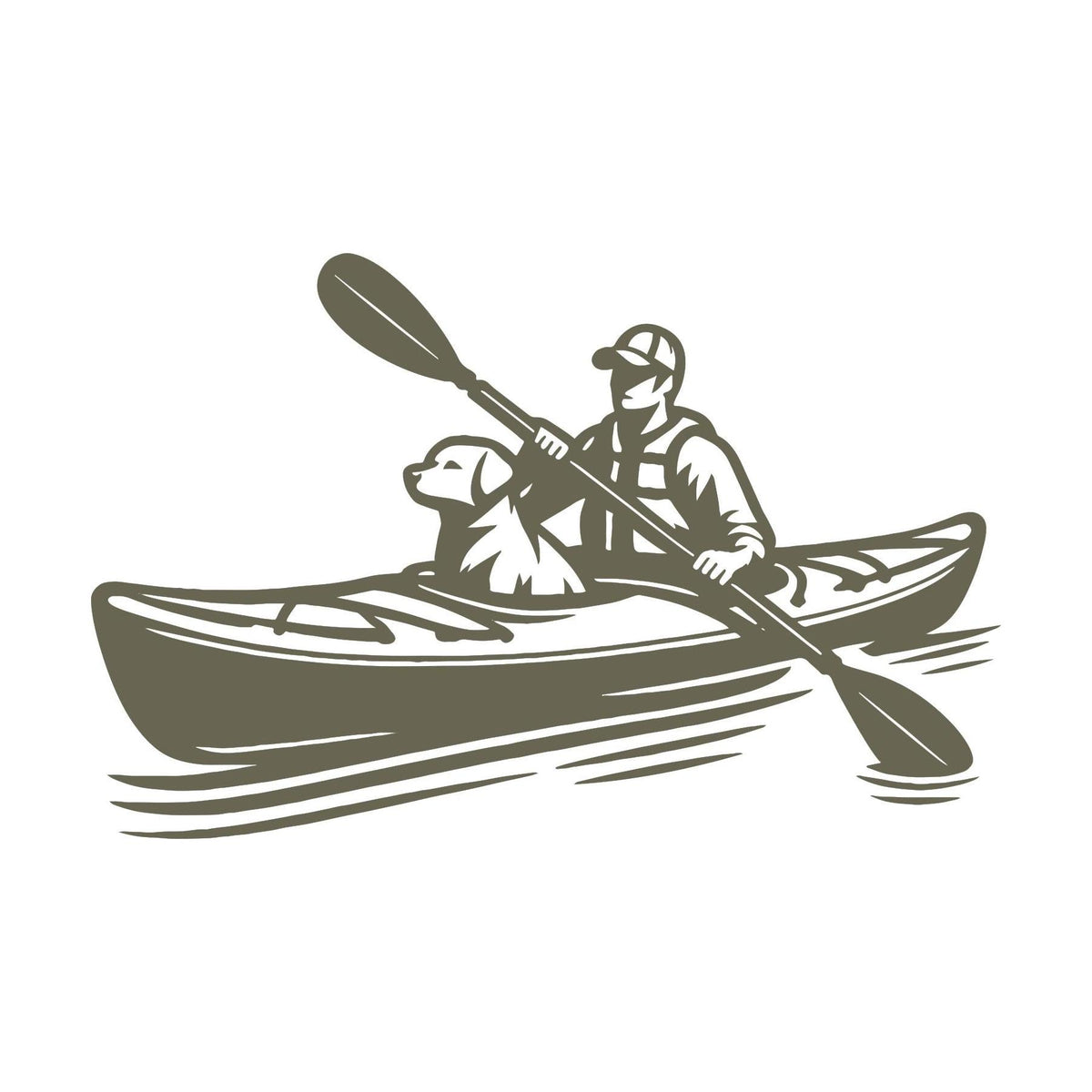 Kayaking with Dog Delrin Leather Stamp