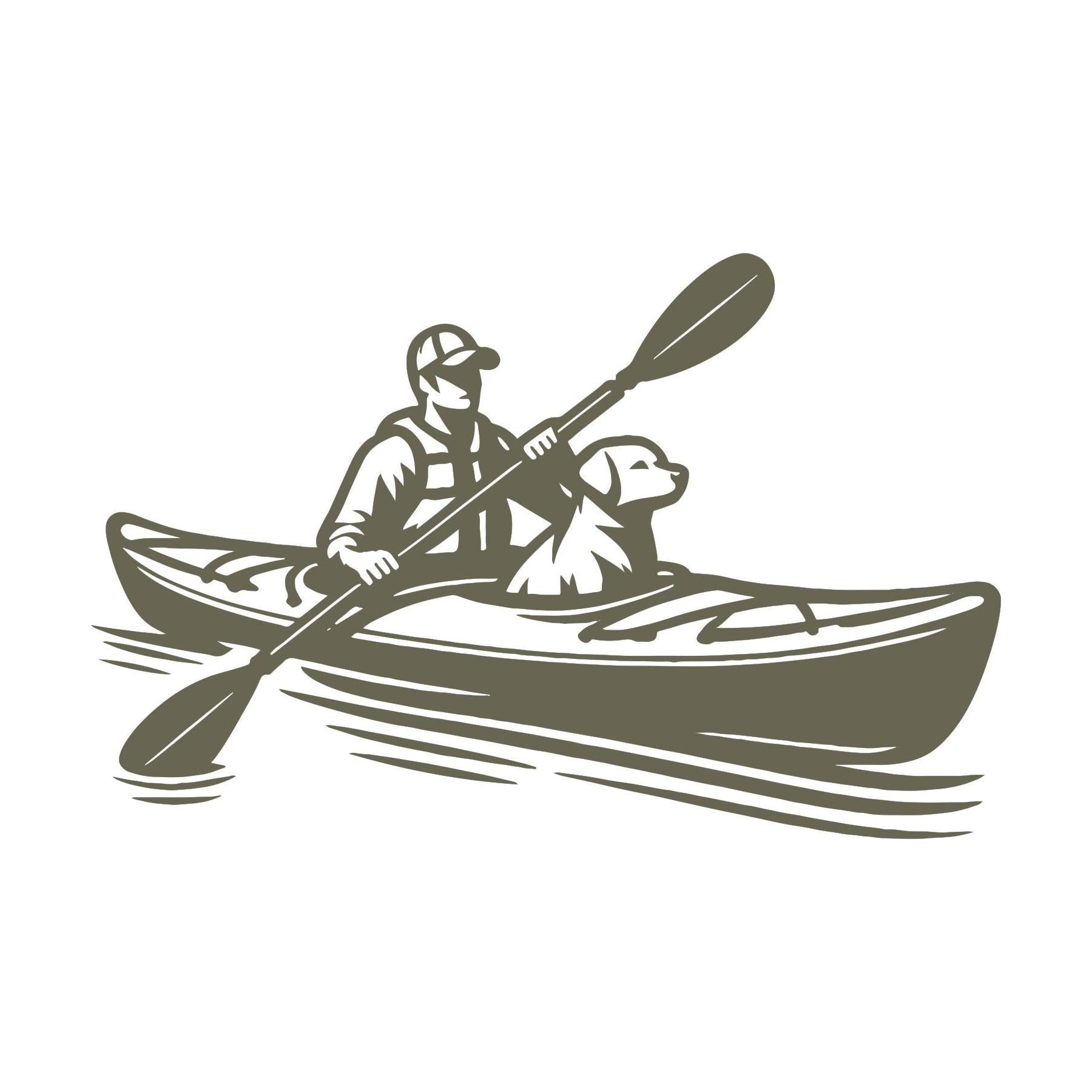 Kayaking with Dog Delrin Leather Stamp