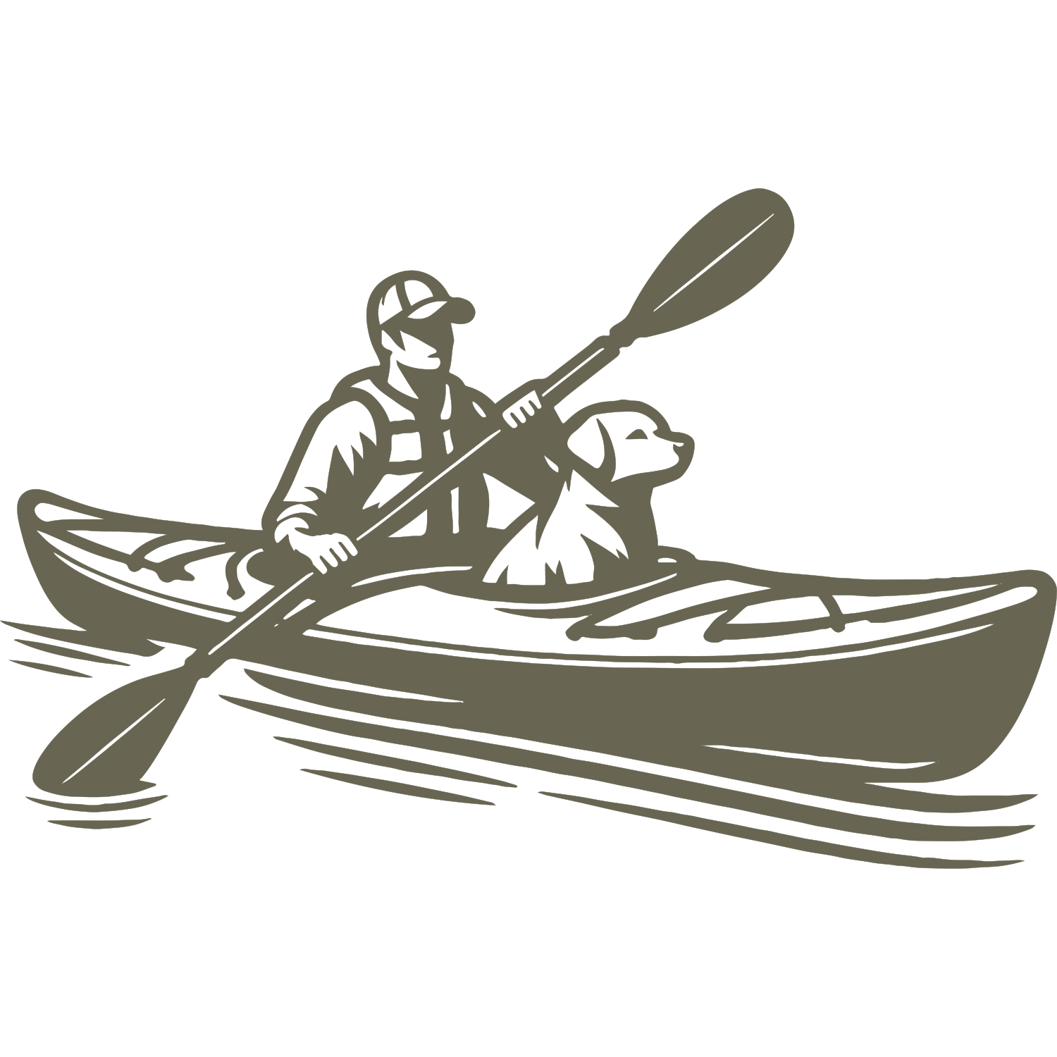 Kayaking with Dog Delrin Leather Stamp