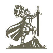 Triumphant Knight with Shield Delrin Leather Stamp