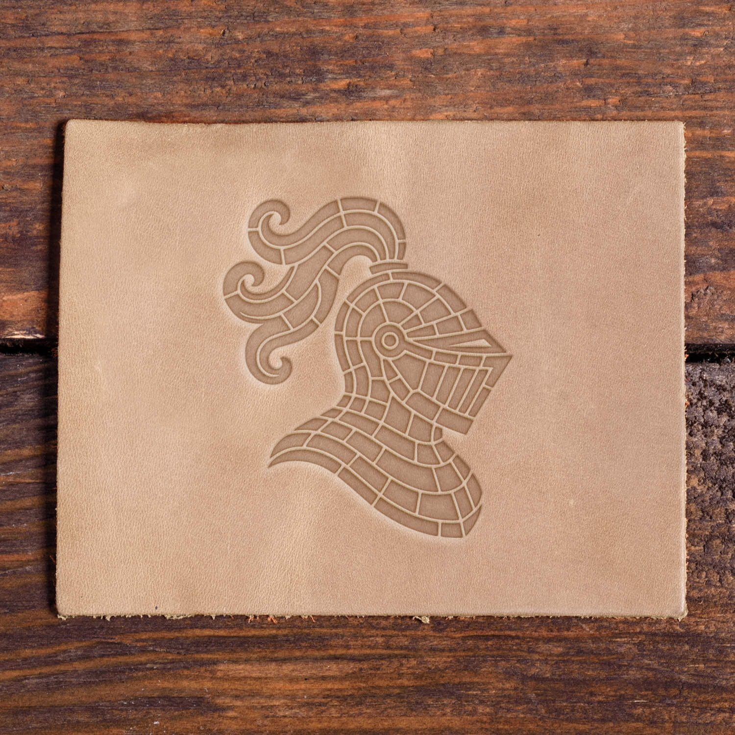 Knight Helmet Delrin Leather Stamp