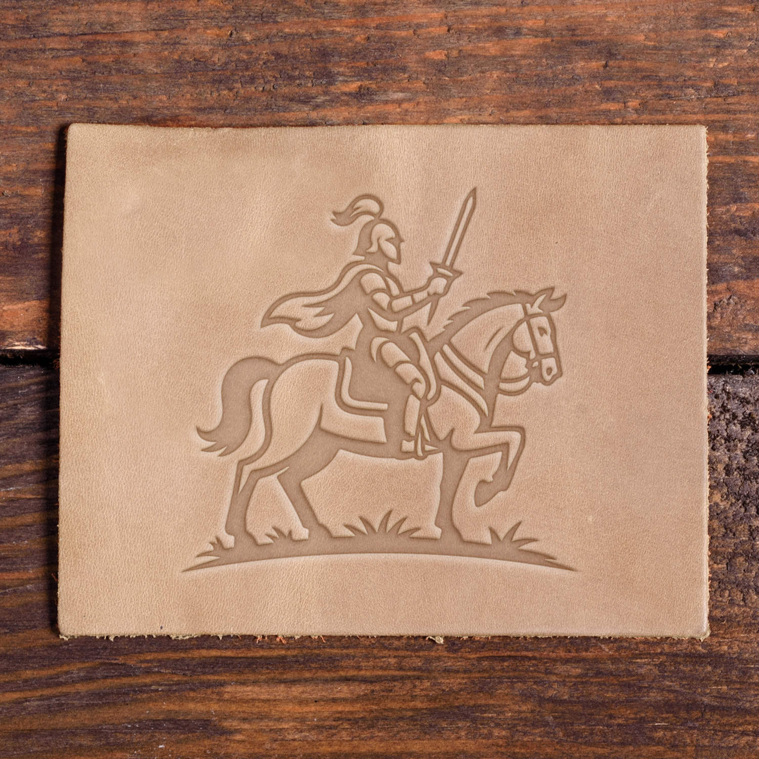 Knight Riding Horse Delrin Leather Stamp