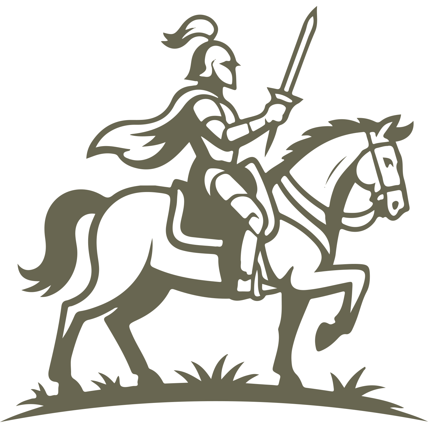Knight Riding Horse Delrin Leather Stamp