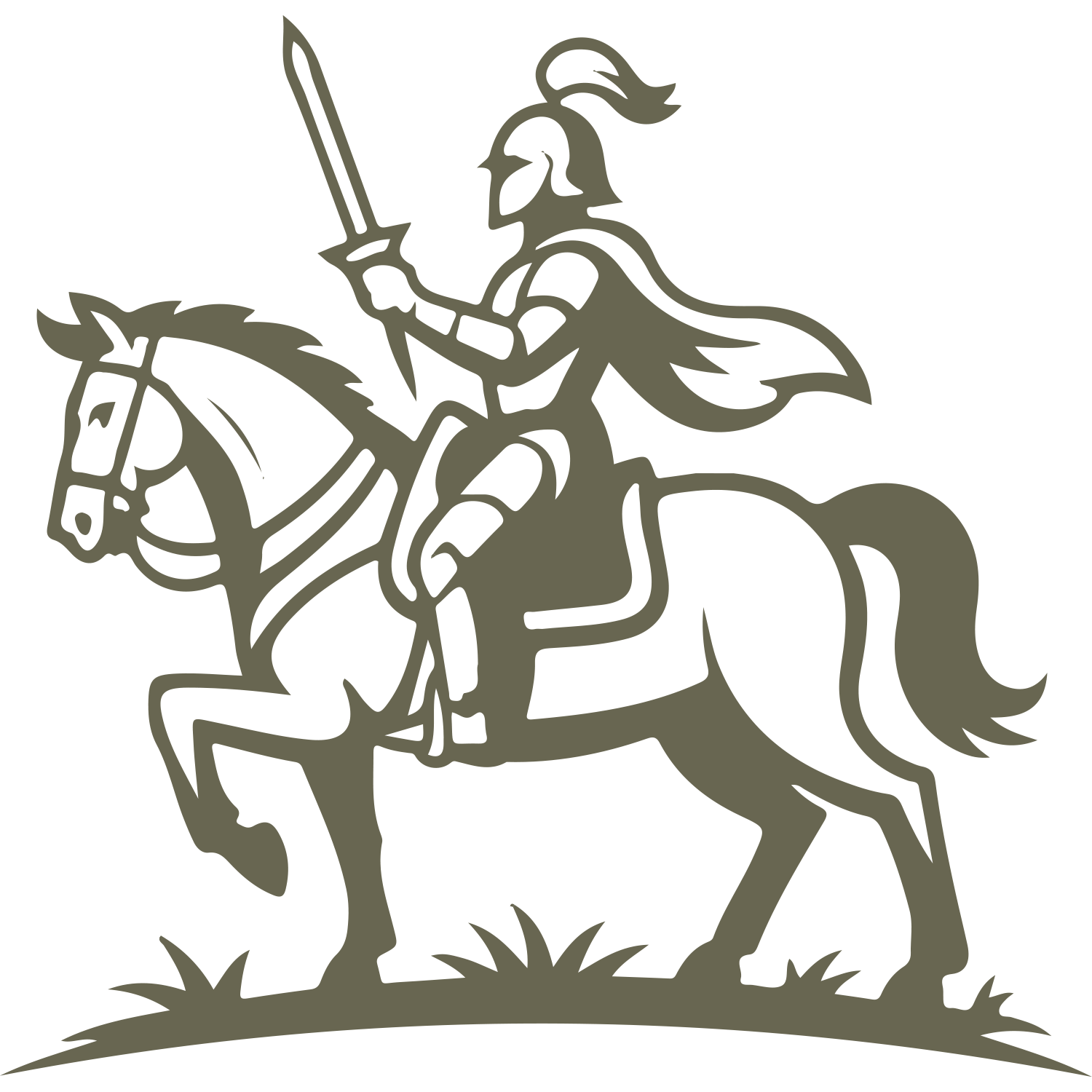 Knight Riding Horse Delrin Leather Stamp
