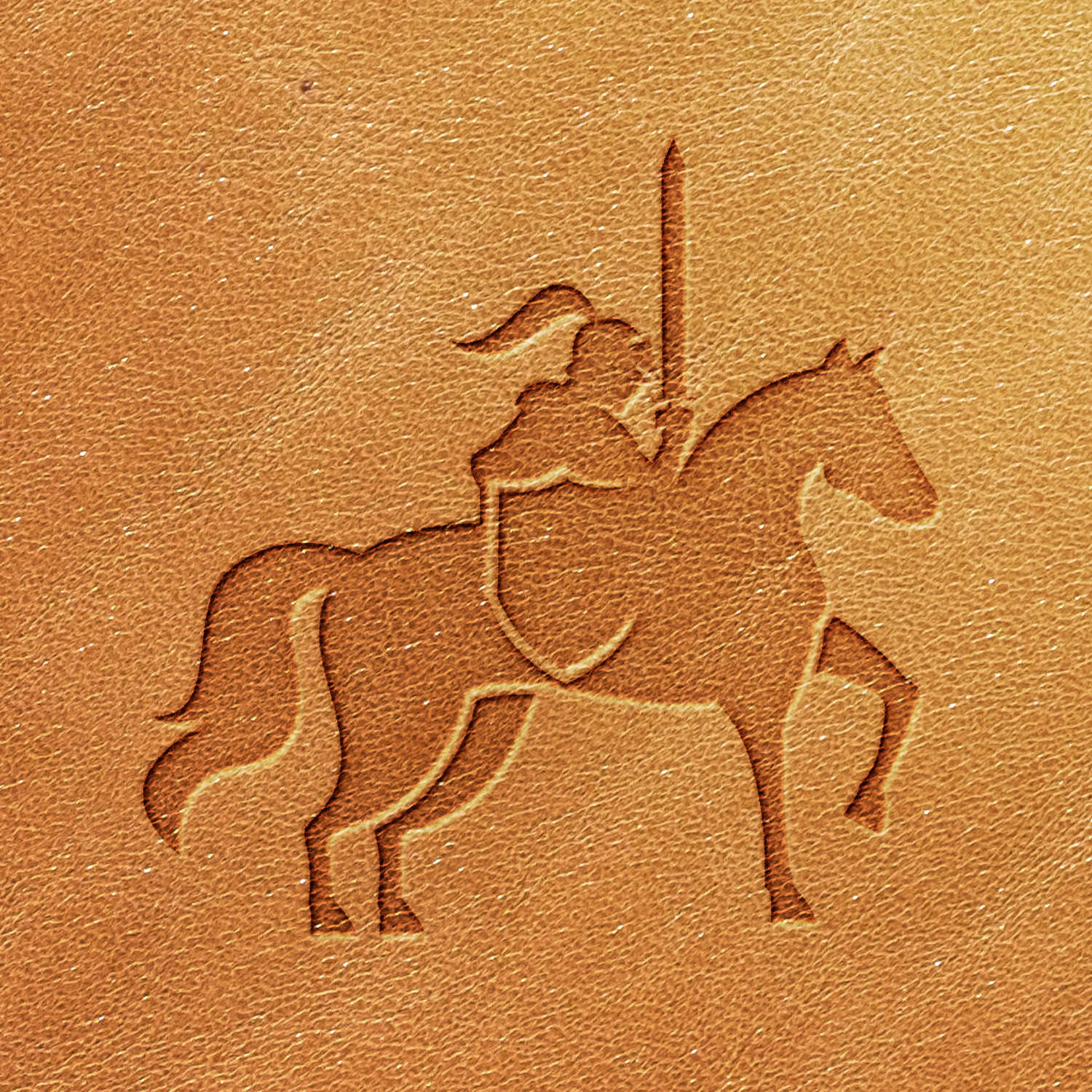 Knight Riding Horse Delrin Leather Stamp