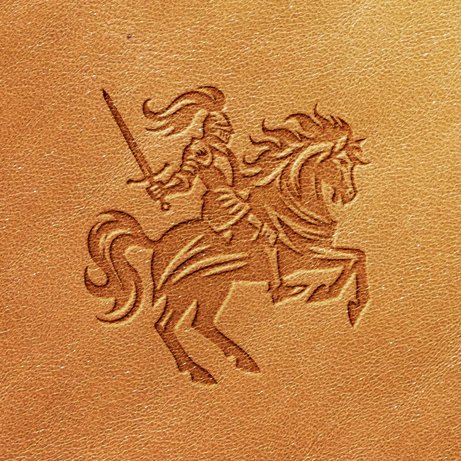 Knight Riding Horse Delrin Leather Stamp