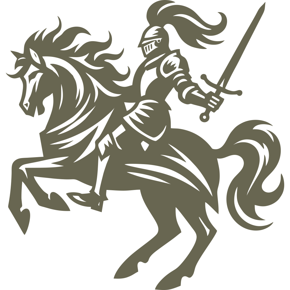 Knight Riding Horse Delrin Leather Stamp