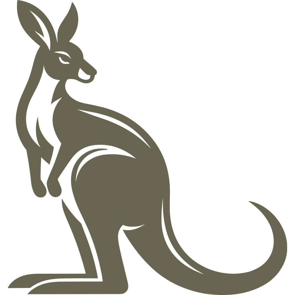 The image showcases a solid dark olive green background with no visible patterns, objects, or text. This clean and simple backdrop highlights the focus on the Kangaroo Delrin Leather Stamp.