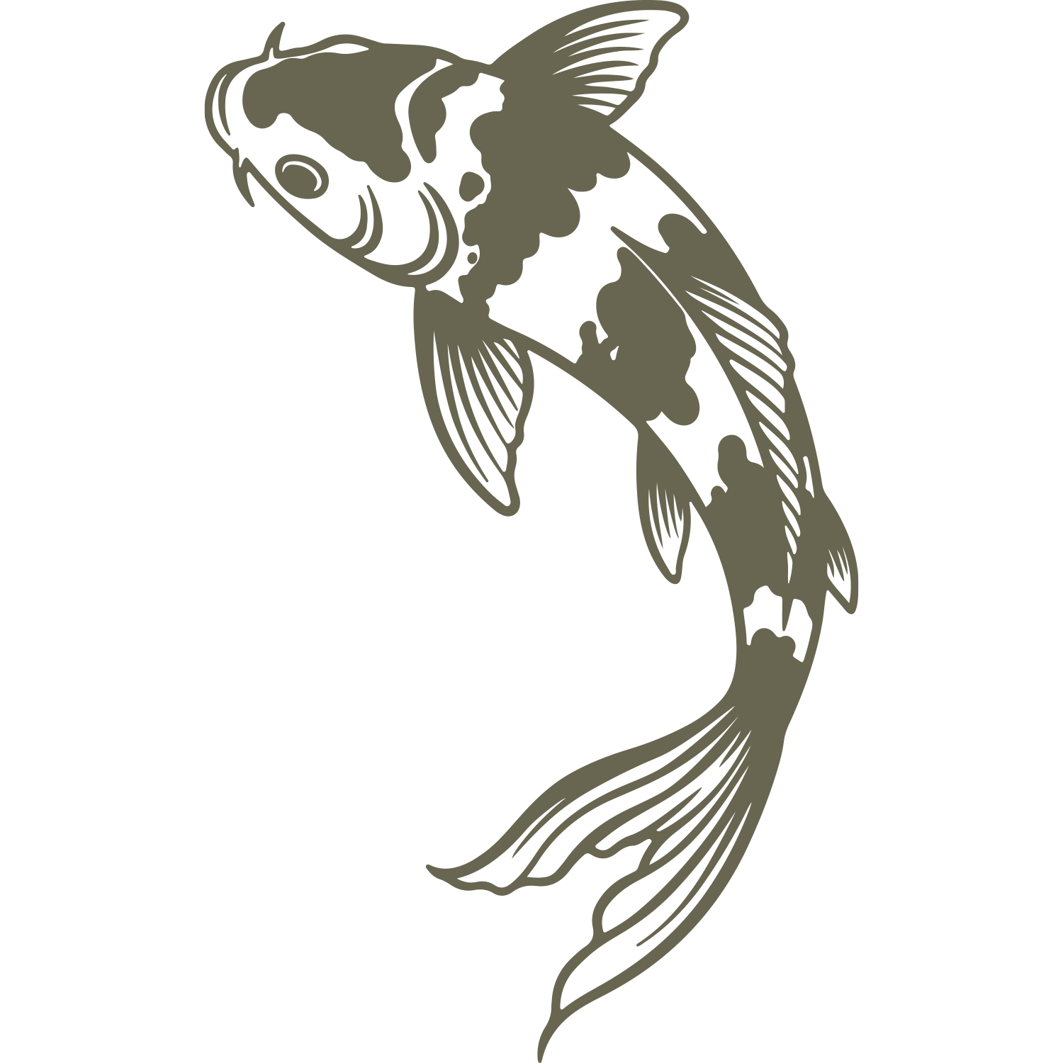 Koi Fish Delrin Leather Stamp