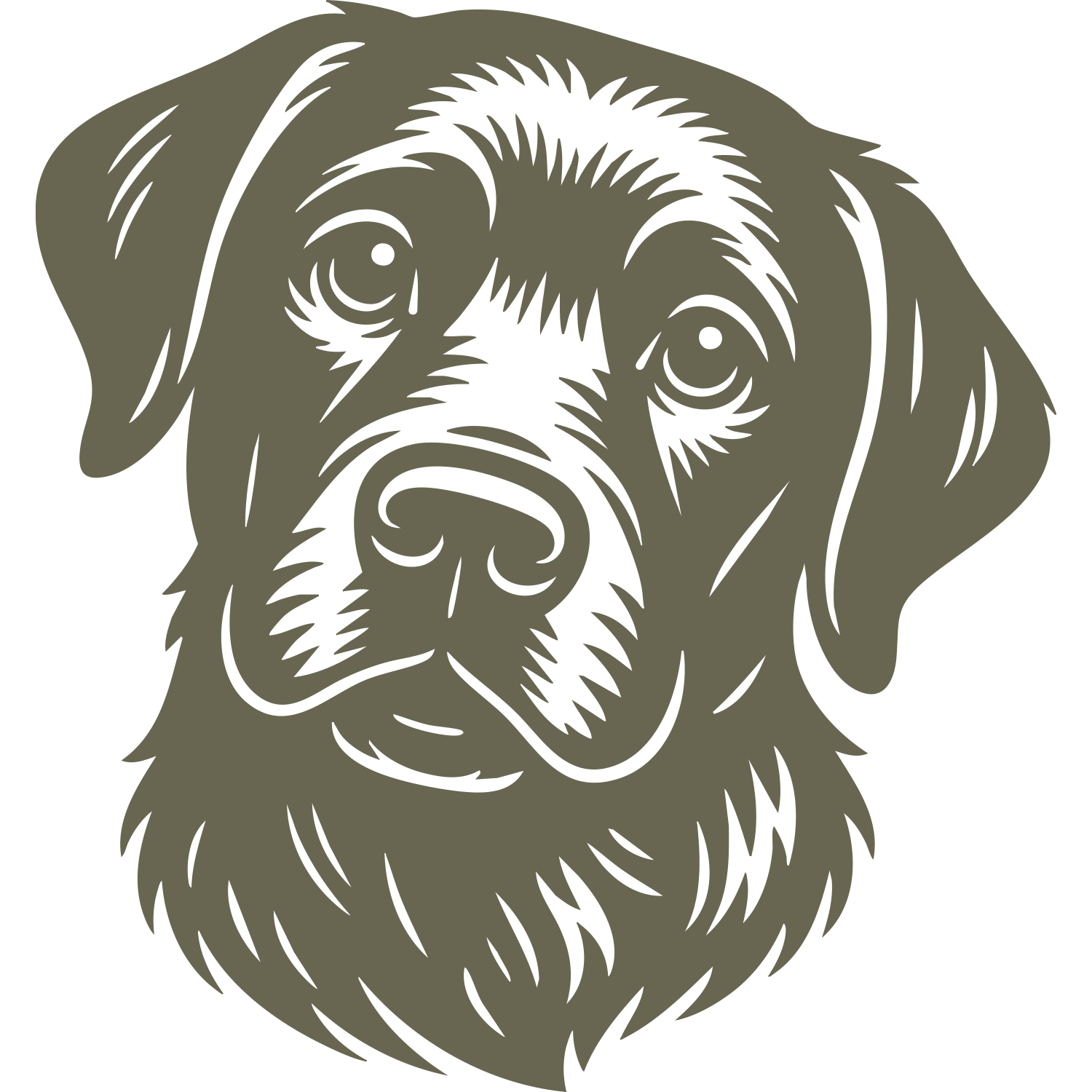 Black Labrador Dog Head Delrin Leather Stamp