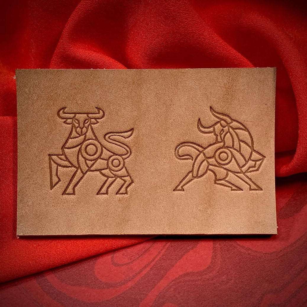Bull Line Art Delrin Leather Stamp